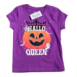 NWT | The Children's Place Purple Hallo Queen Glow In The Dark Pumpkin Shirt | 2